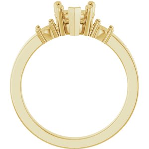 14K Yellow Gold 6.5x6.5 mm Heart Ring Mounting – image 4