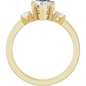 14K Yellow Gold 6.5x6.5 mm Heart Ring Mounting – image 3
