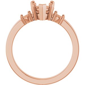 14K Rose Gold 6.5x6.5 mm Heart Ring Mounting – image 4