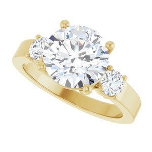 18K Yellow Gold 9 mm Round Ring Mounting – image 8