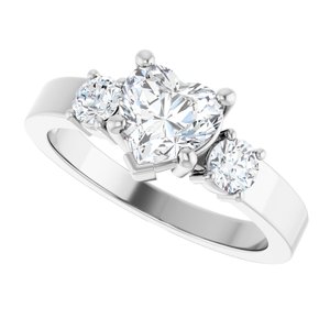 Platinum 6.5x6.5 mm Heart Ring Mounting – image 8