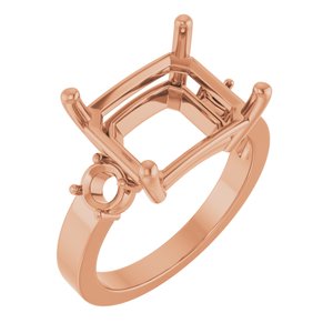 14K Rose Gold 12x10 mm Emerald Ring Mounting – image 2