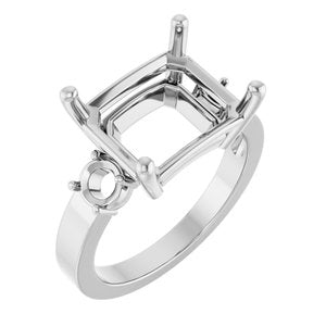 Sterling Silver 12x10 mm Emerald Ring Mounting – image 2