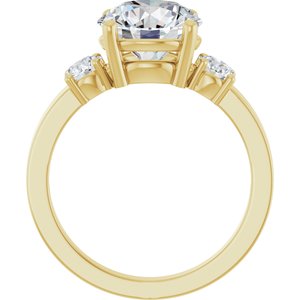 18K Yellow Gold 9 mm Round Ring Mounting – image 3