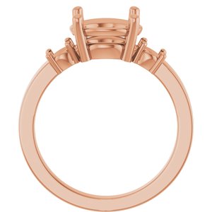 14K Rose Gold 9 mm Round Ring Mounting – image 4