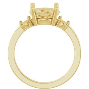 14K Yellow Gold 9 mm Round Ring Mounting – image 4