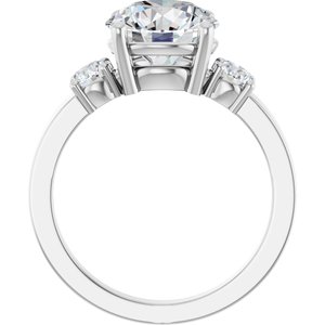 14K White Gold 9 mm Round Ring Mounting – image 3