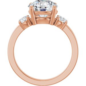 18K Rose Gold 9 mm Round Ring Mounting – image 3