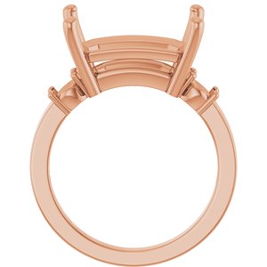 10K Rose Gold 14x10 mm Emerald Ring Mounting – image 4