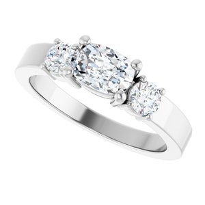 14K White Gold 6.5x4.5 mm Elongated Cushion Ring Mounting – image 8