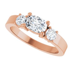 14K Rose Gold 6.5x4.5 mm Elongated Cushion Ring Mounting – image 8
