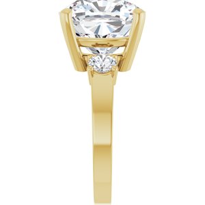18K Yellow Gold 12x12 mm Cushion Ring Mounting – image 7