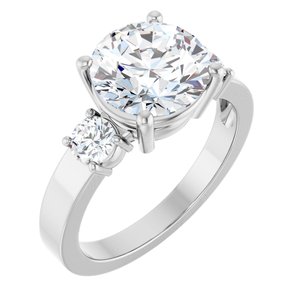 10K White Gold 9 mm Round Ring Mounting