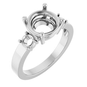 Sterling Silver 9 mm Round Ring Mounting – image 2