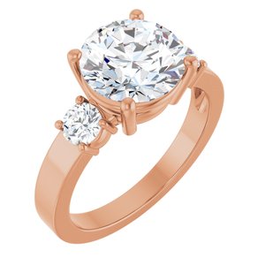 18K Rose Gold 9 mm Round Ring Mounting