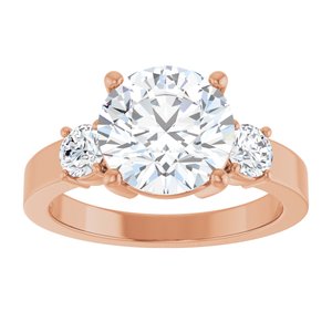 10K Rose Gold 9 mm Round Ring Mounting – image 5