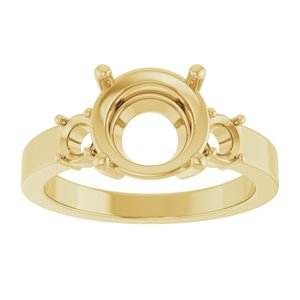 10K Yellow Gold 9 mm Round Ring Mounting – image 6