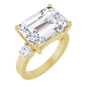 14K Yellow Gold 14x10 mm Emerald Ring Mounting