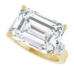 10K Yellow Gold 14x10 mm Emerald Ring Mounting – image 8
