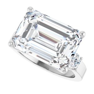 Continuum Sterling Silver 14x10 mm Emerald Ring Mounting – image 8