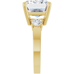 18K Yellow Gold 14x10 mm Emerald Ring Mounting – image 7