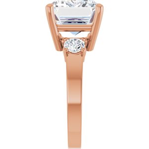 18K Rose Gold 14x10 mm Emerald Ring Mounting – image 7