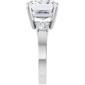 14K X1 White Gold 14x10 mm Emerald Ring Mounting – image 7