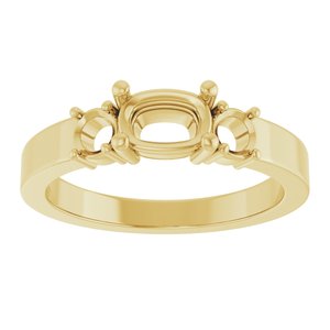 18K Yellow Gold 6.5x4.5 mm Elongated Cushion Ring Mounting – image 6