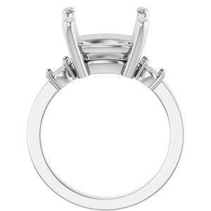 Sterling Silver 12x12 mm Cushion Ring Mounting – image 4