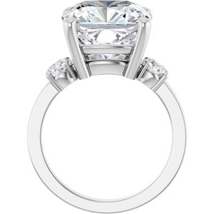 Continuum Sterling Silver 12x12 mm Cushion Ring Mounting – image 3