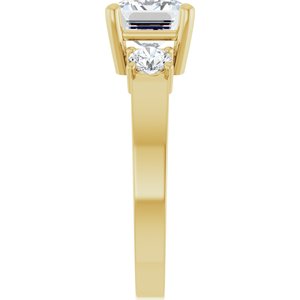 18K Yellow Gold 8.5x6.5 mm Emerald Ring Mounting – image 7