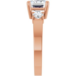 18K Rose Gold 8.5x6.5 mm Emerald Ring Mounting – image 7