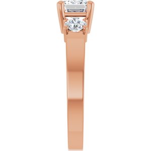18K Rose Gold 7x5 mm Emerald Ring Mounting – image 7