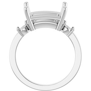 Sterling Silver 12x10 mm Emerald Ring Mounting – image 4