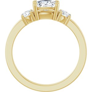 14K Yellow Gold 6.5x4.5 mm Elongated Cushion Ring Mounting – image 3