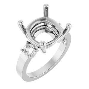 Platinum 12x12 mm Cushion Ring Mounting – image 2