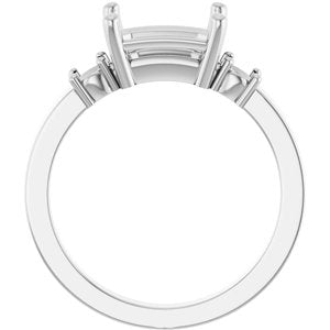 Platinum 8.5x6.5 mm Emerald Ring Mounting – image 4