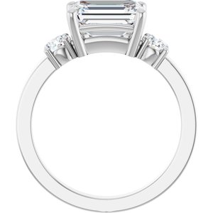Sterling Silver 8.5x6.5 mm Emerald Ring Mounting – image 3