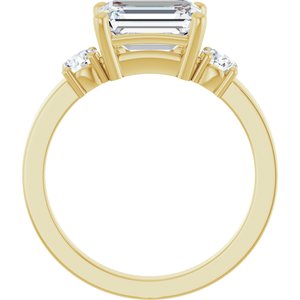 18K Yellow Gold 8.5x6.5 mm Emerald Ring Mounting – image 3