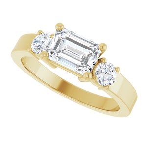 18K Yellow Gold 7x5 mm Emerald Ring Mounting – image 8