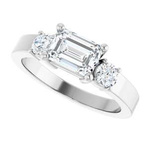 Sterling Silver 7x5 mm Emerald Ring Mounting – image 8