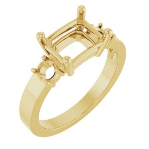 18K Yellow Gold 8.5x6.5 mm Emerald Ring Mounting – image 2