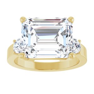 10K Yellow Gold 12x10 mm Emerald Ring Mounting – image 5
