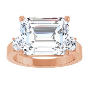 18K Rose Gold 12x10 mm Emerald Ring Mounting – image 5