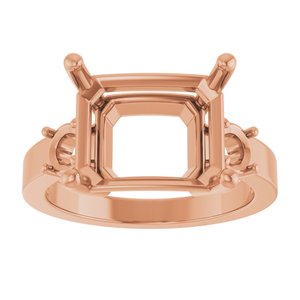 18K Rose Gold 12x10 mm Emerald Ring Mounting – image 6