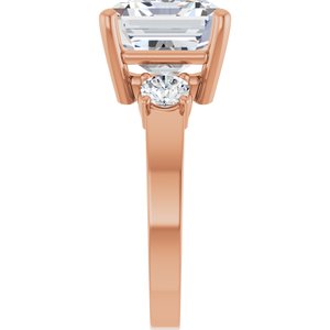18K Rose Gold 12x10 mm Emerald Ring Mounting – image 7