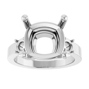 Continuum Sterling Silver 12x12 mm Cushion Ring Mounting – image 6