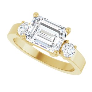 18K Yellow Gold 8.5x6.5 mm Emerald Ring Mounting – image 8