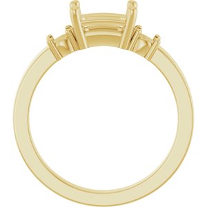 10K Yellow Gold 7x5 mm Emerald Ring Mounting – image 4