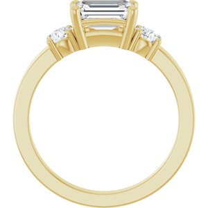 18K Yellow Gold 7x5 mm Emerald Ring Mounting – image 3